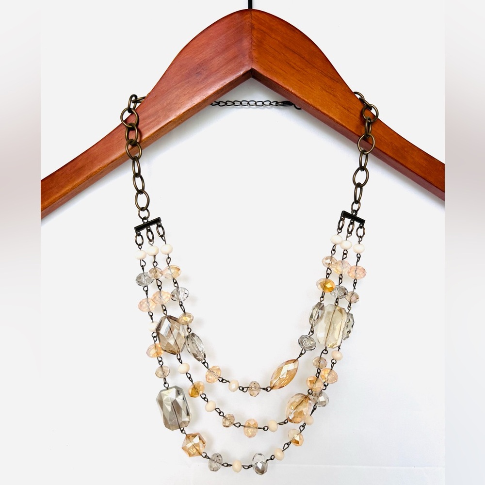 Neutral Layered Matinee Necklace